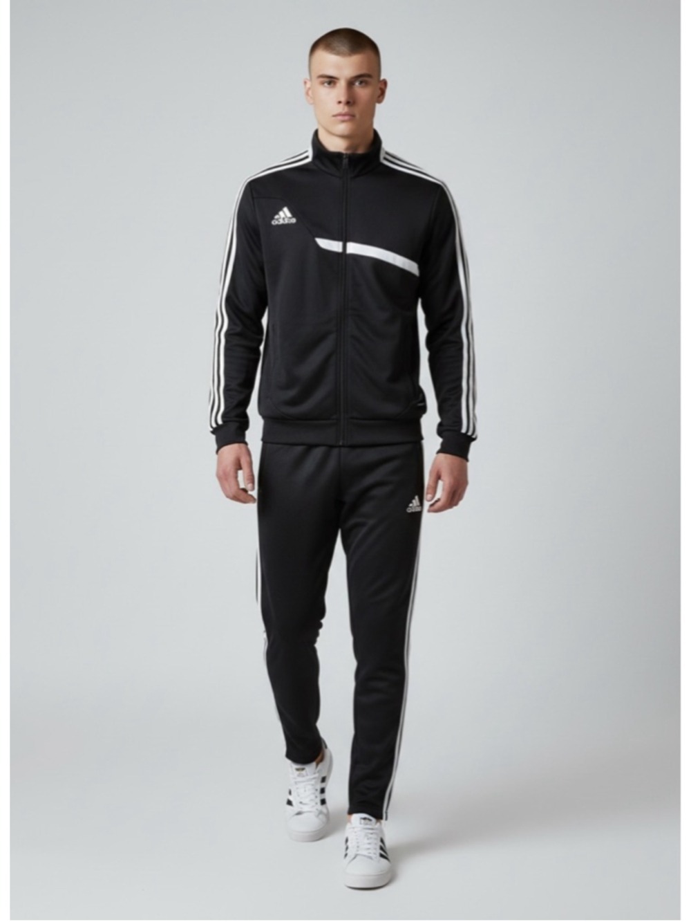 Adidas Climacool Track Jacket Black White 3 Stripe Full Zip Boys Mens XL Youth